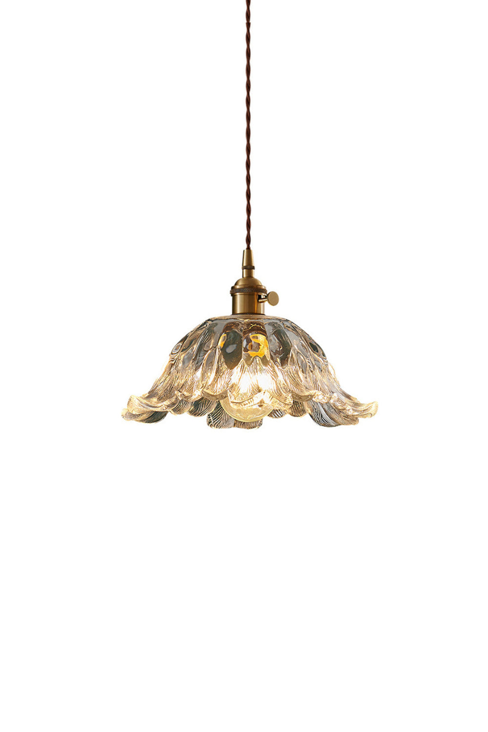 Retro Floral Glass Pendant Lamp