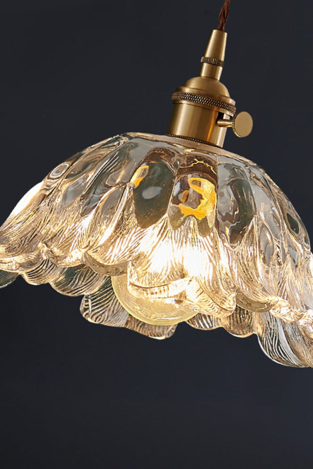 Retro Floral Glass Pendant Lamp