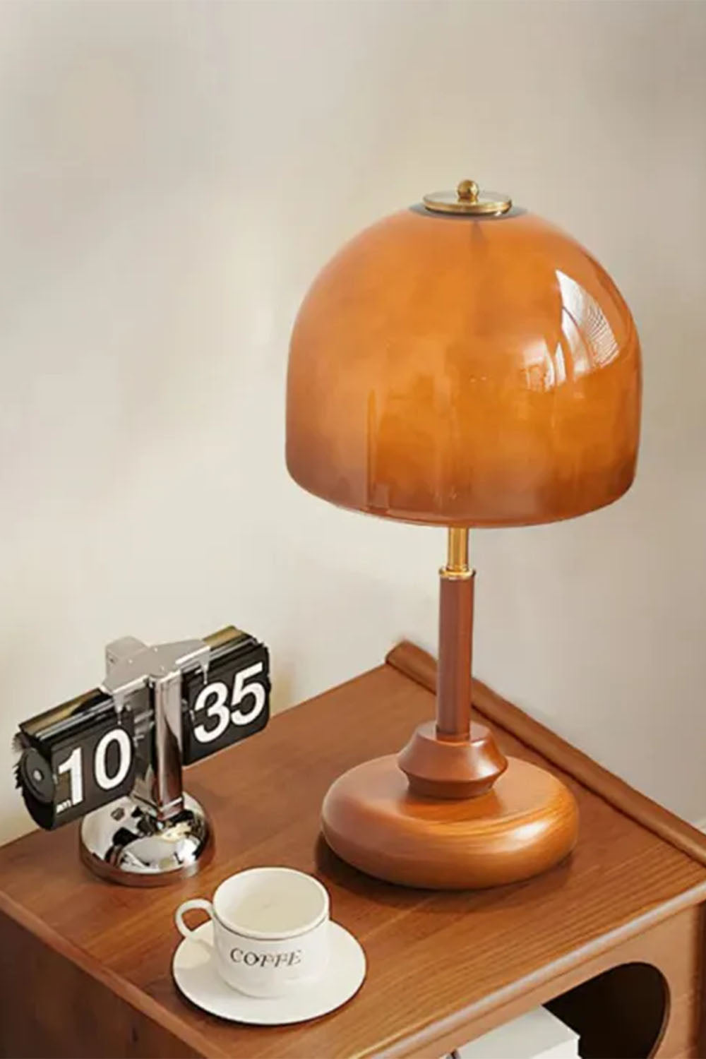 Vintage Glass Mushroom Table Lamp