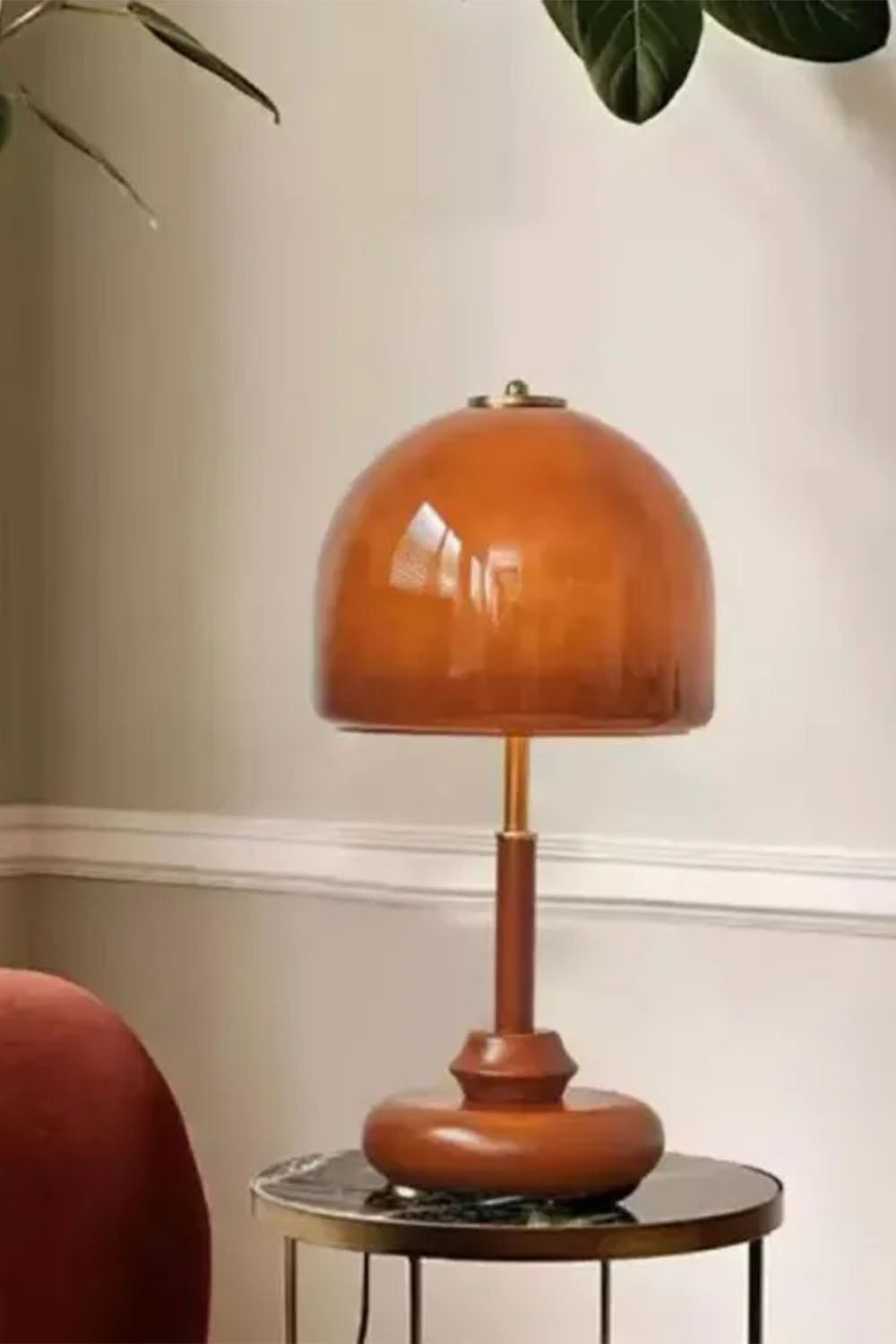 Vintage Glass Mushroom Table Lamp