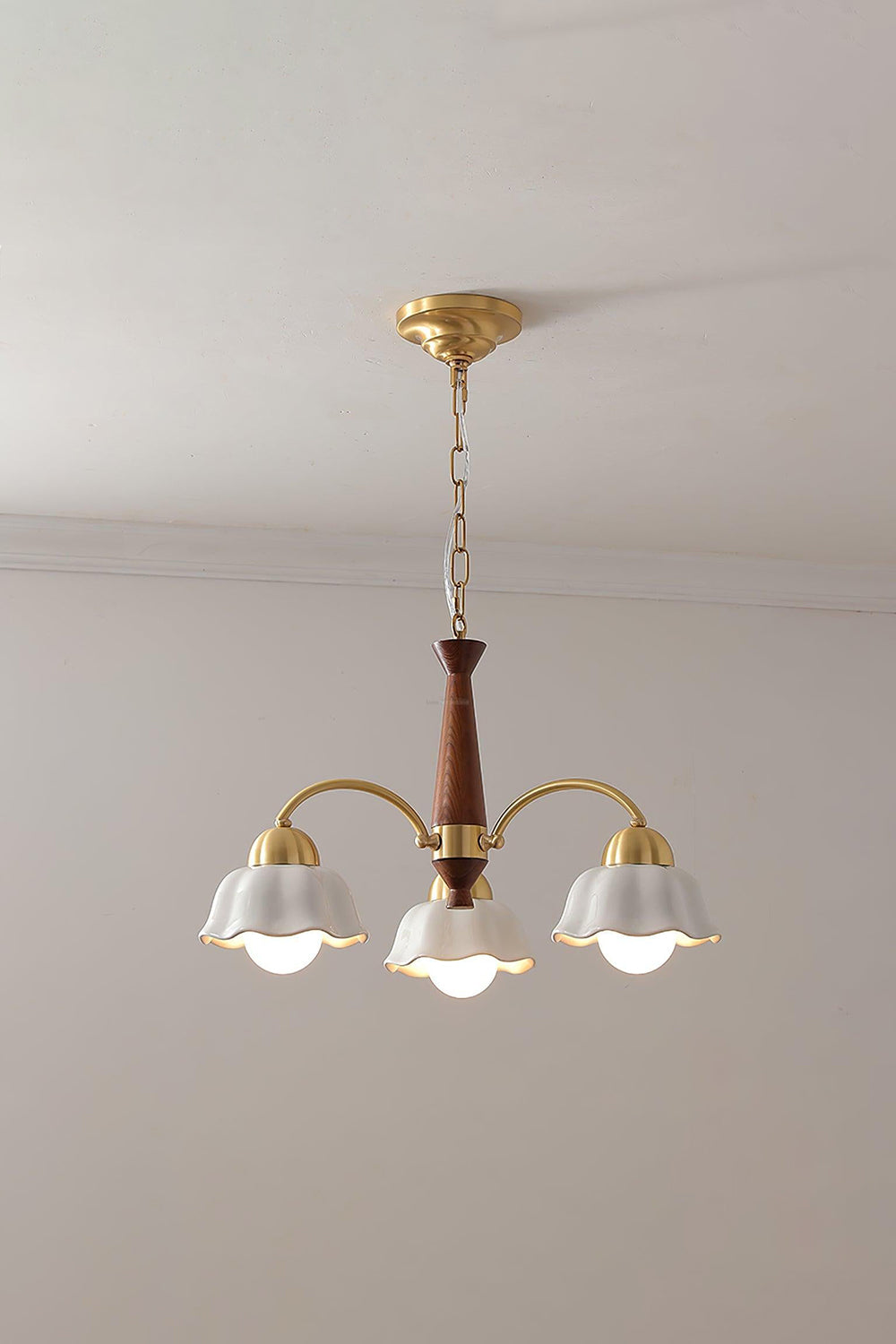 Retro Tulip Brass Chandelier