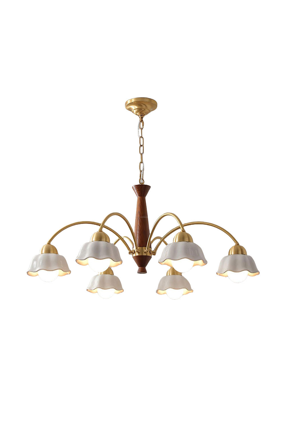 Retro Tulip Brass Chandelier