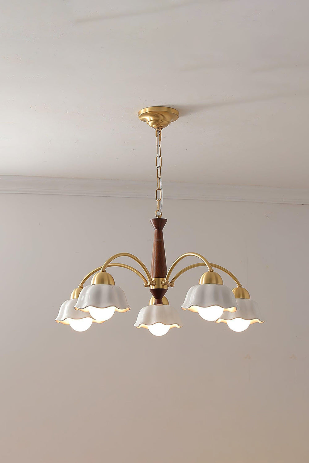 Retro Tulip Brass Chandelier