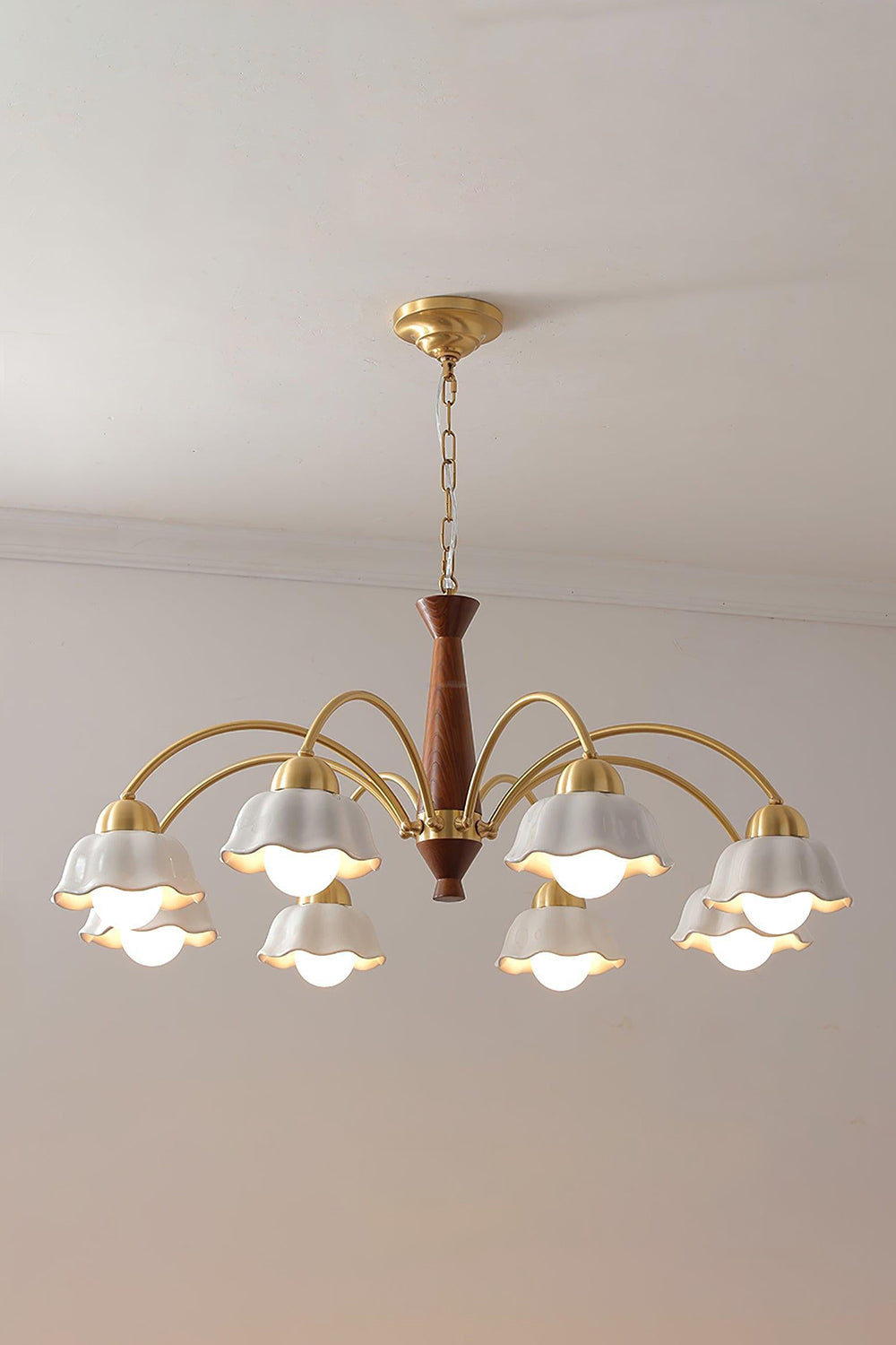 Retro Tulip Brass Chandelier