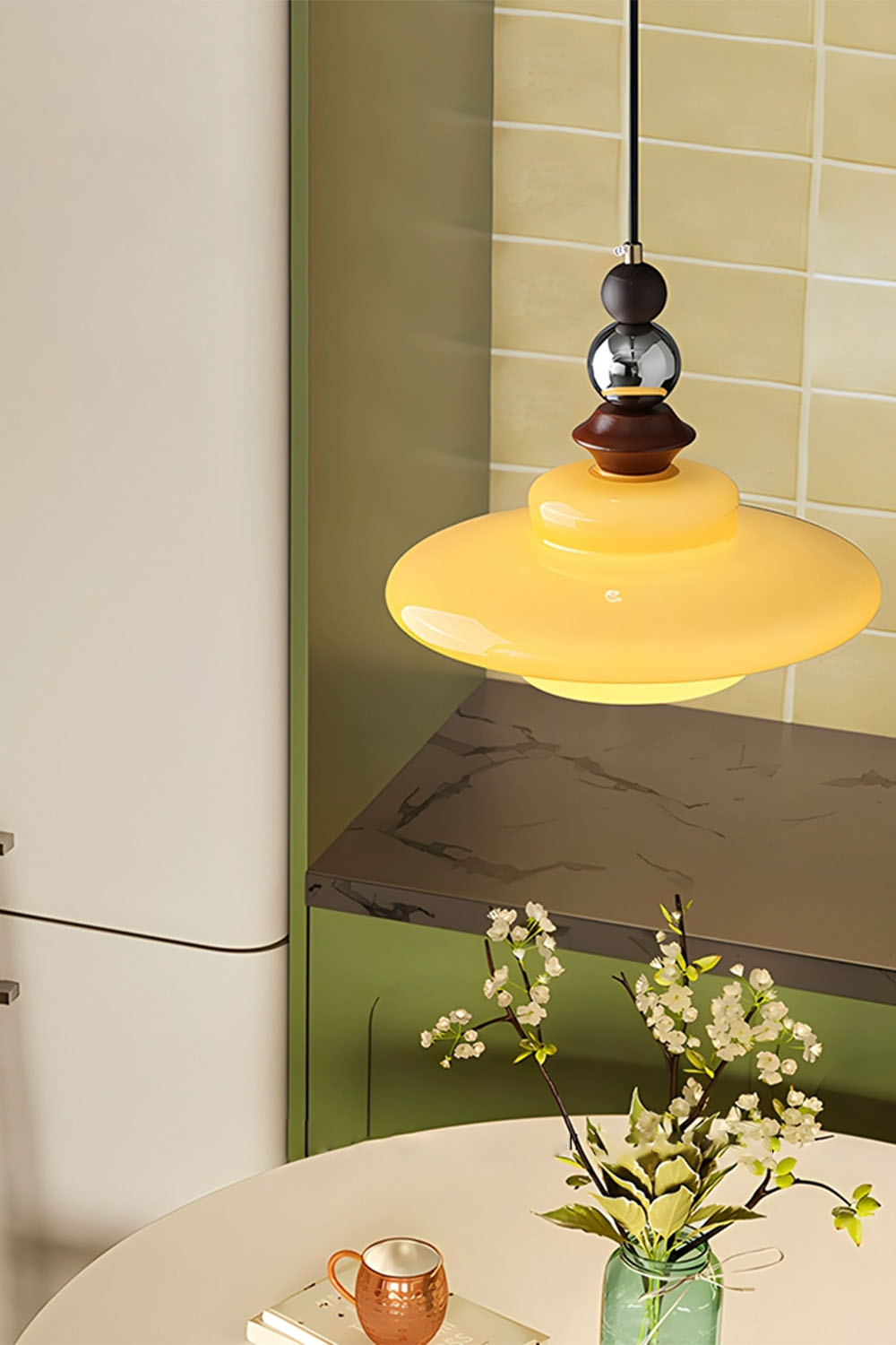 Retro UFO Glass Pendant Lamp