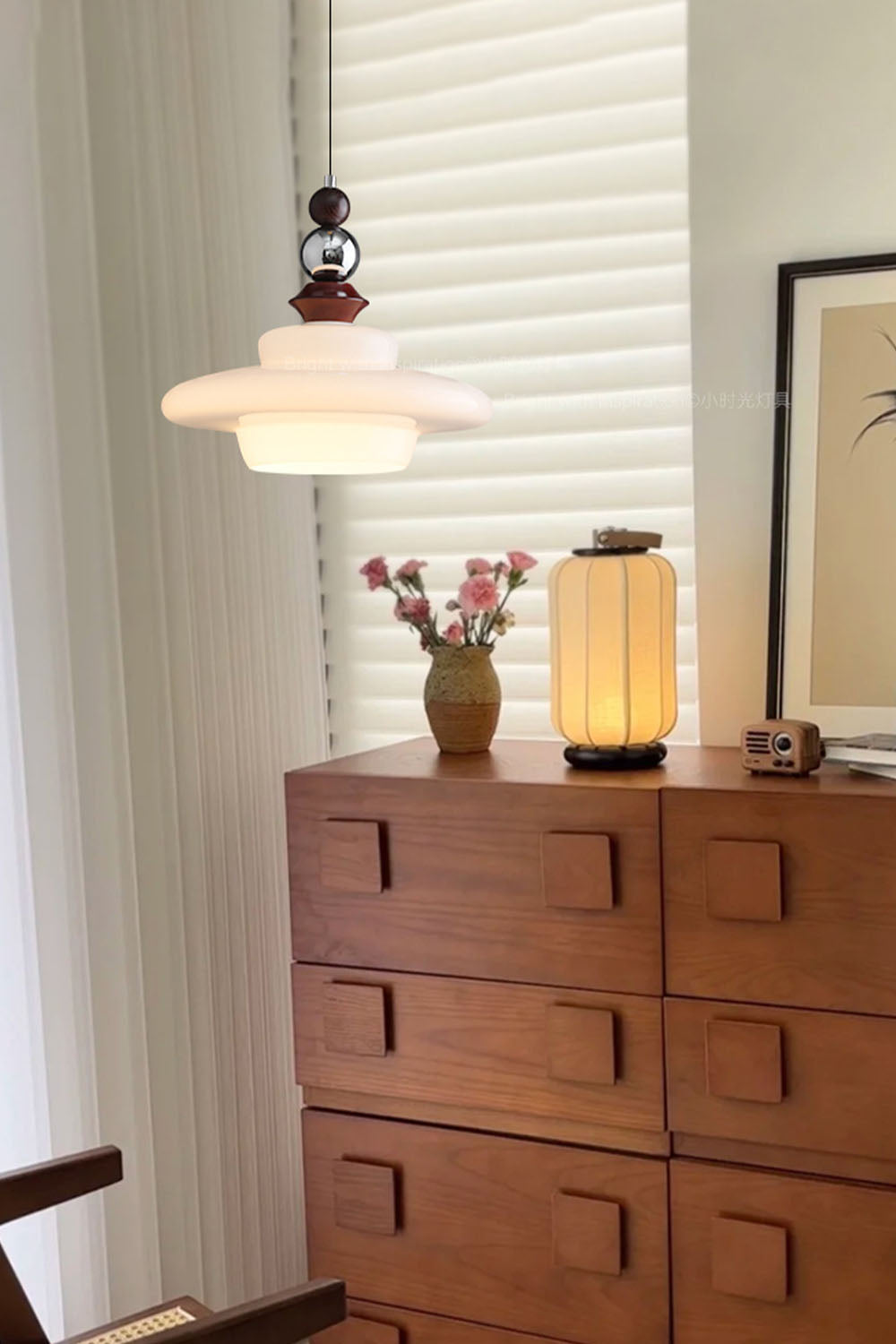 Retro UFO Glass Pendant Lamp