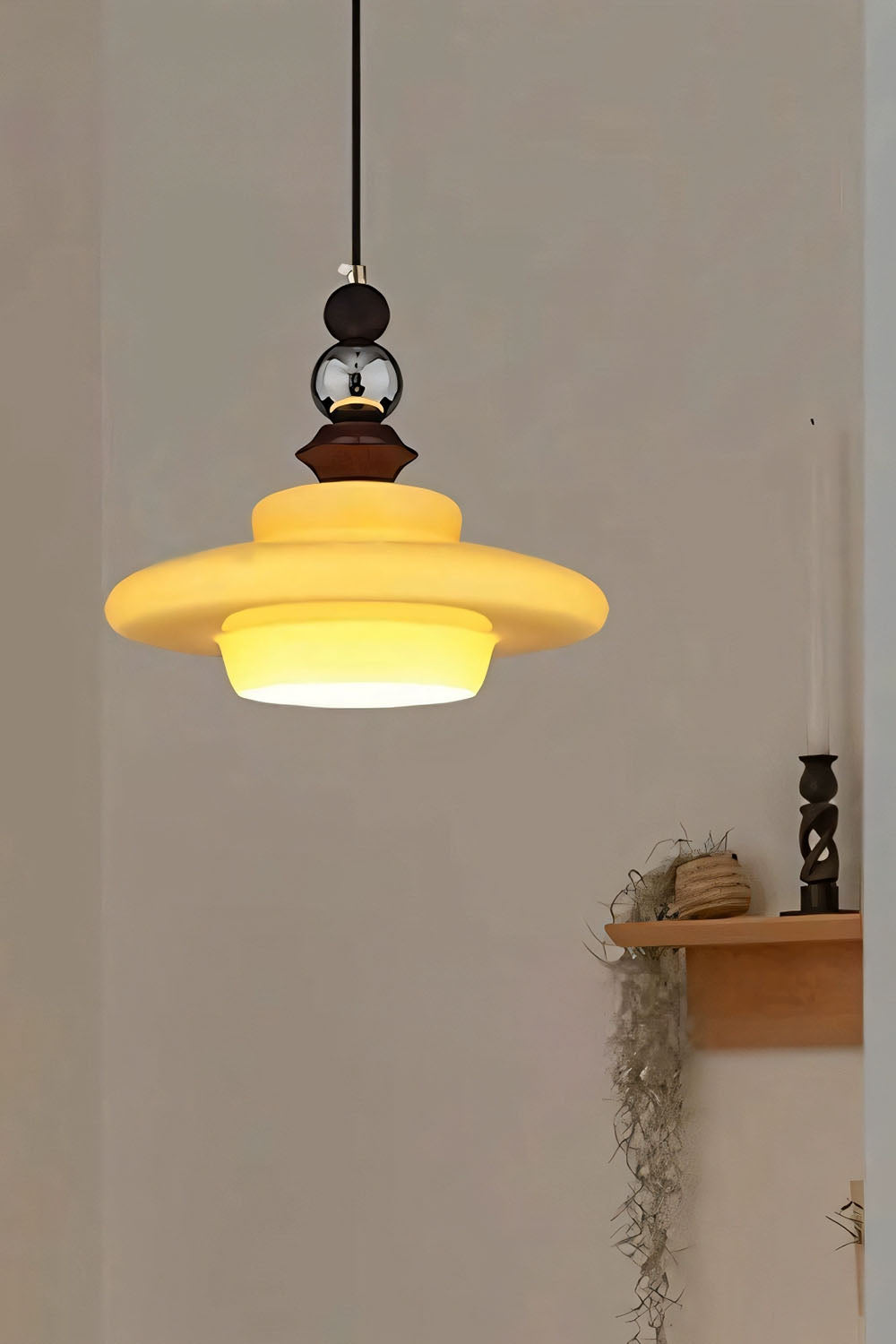 Retro UFO Glass Pendant Lamp