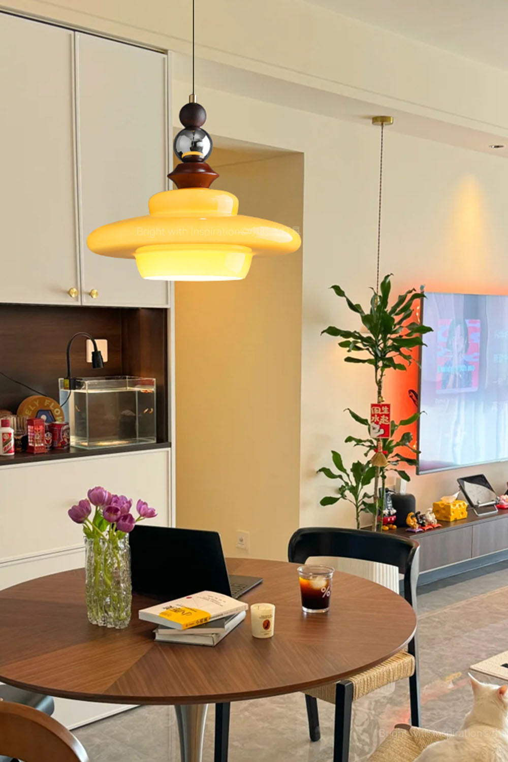 Retro UFO Glass Pendant Lamp