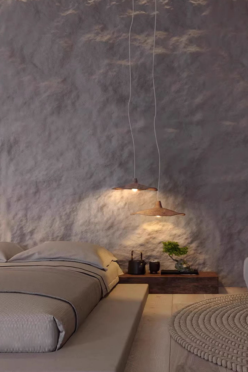Retro Wabi-Sabi Lotus Leaf Pendant Light
