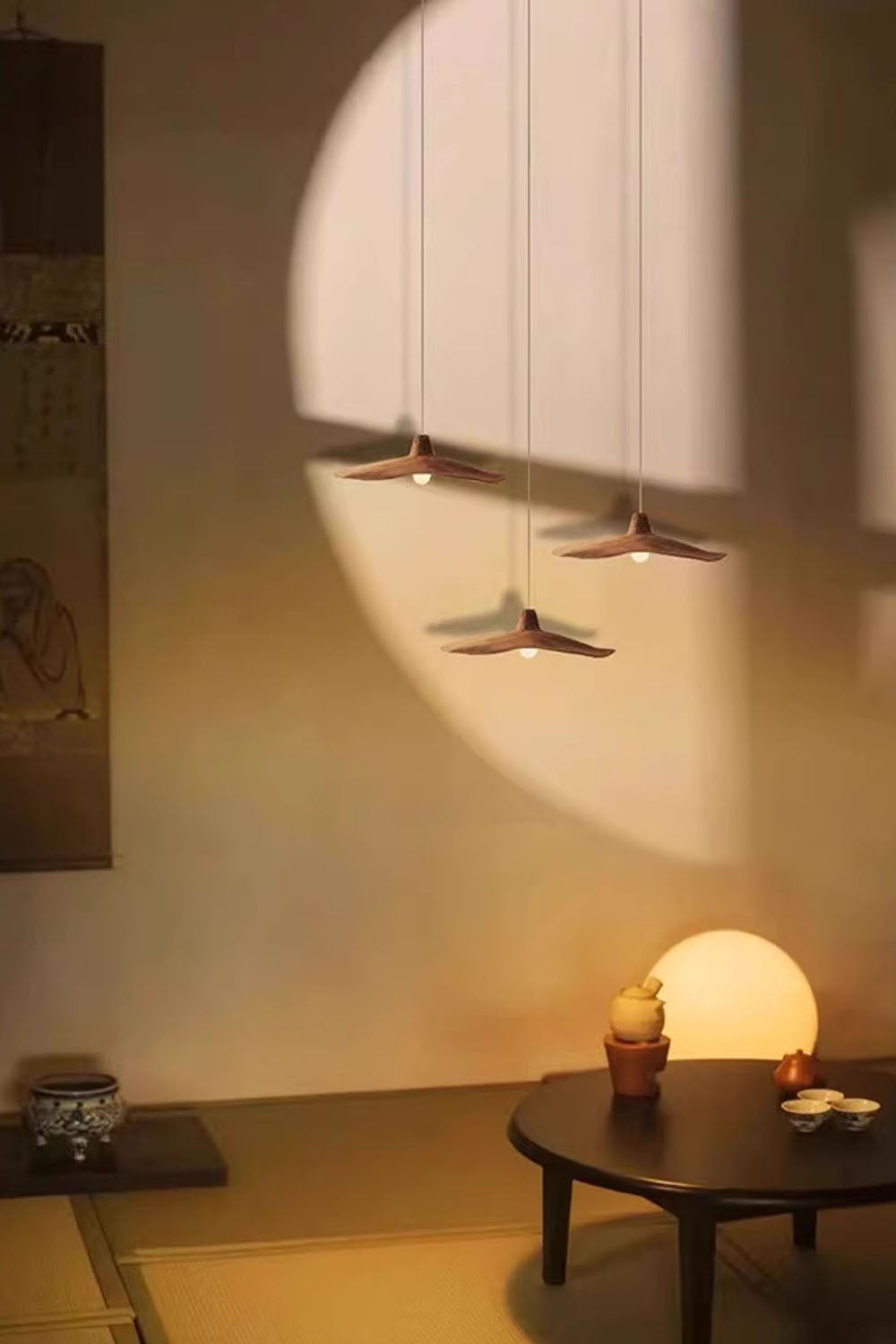 Retro Wabi-Sabi Lotus Leaf Pendant Light