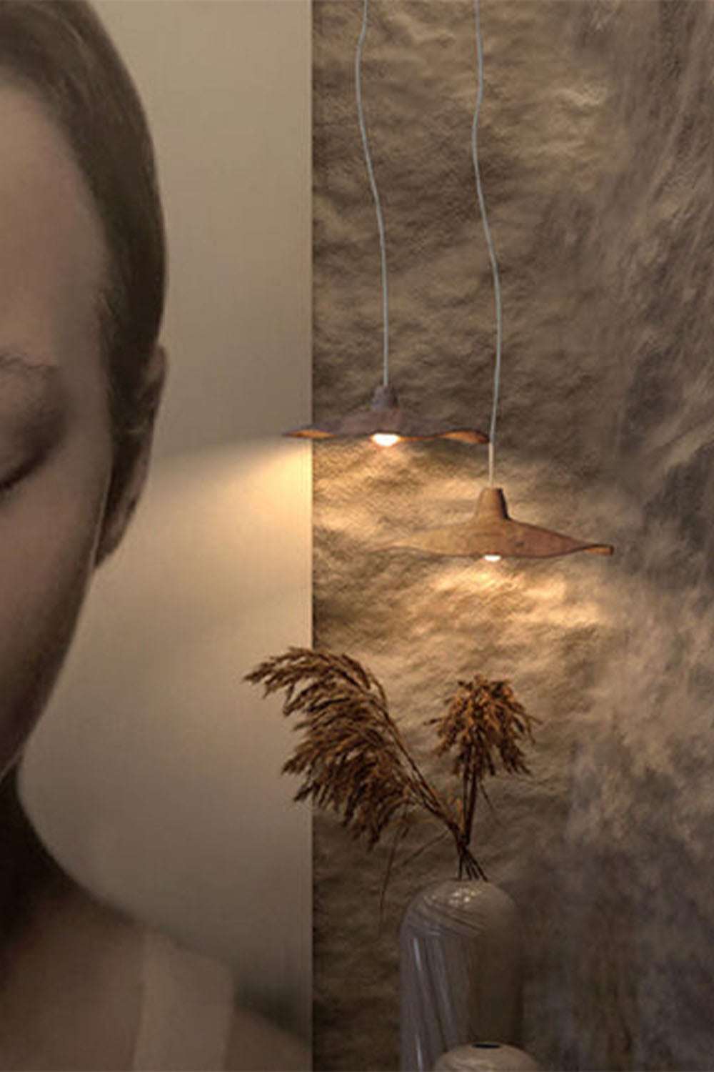 Retro Wabi-Sabi Lotus Leaf Pendant Light
