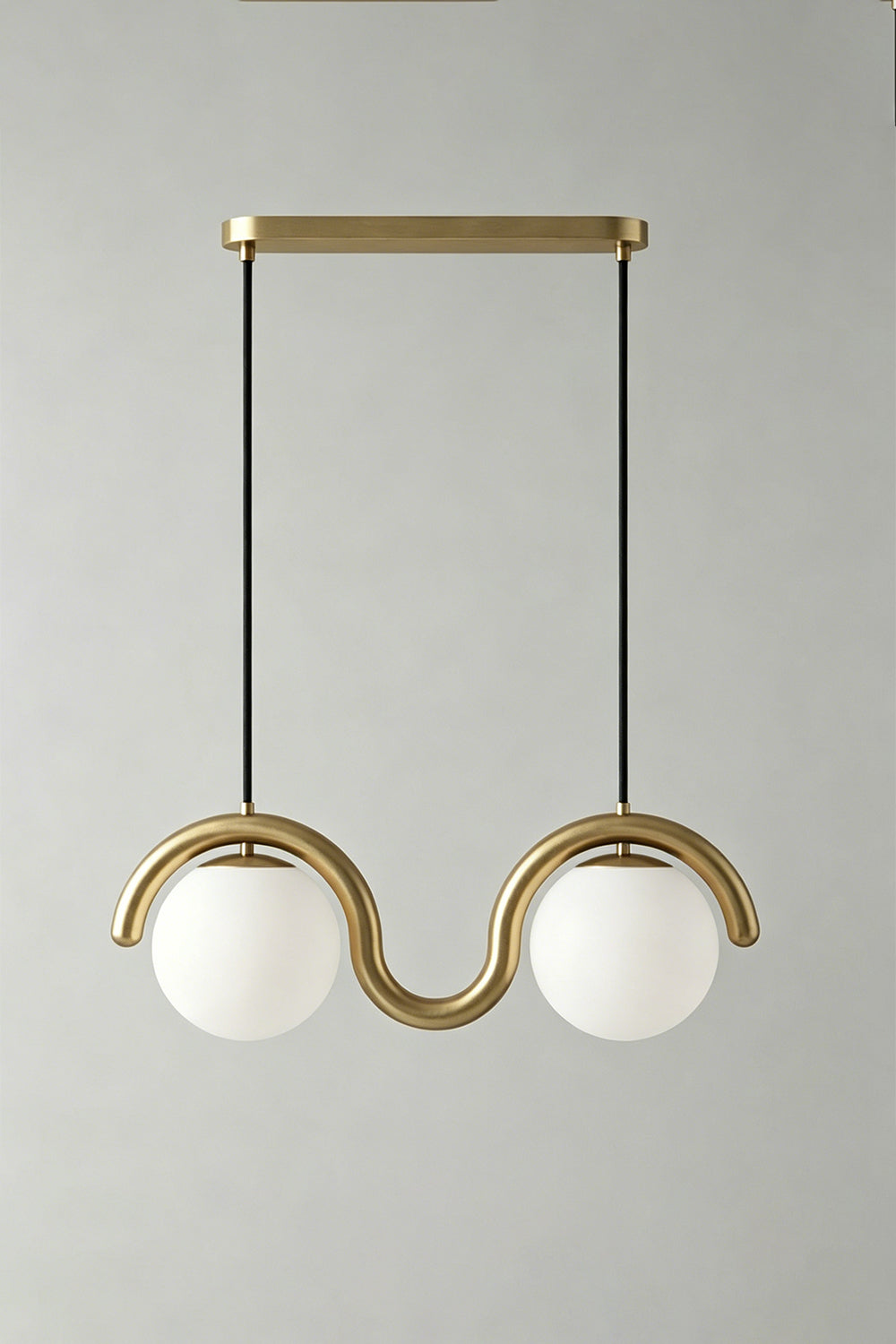 Rhythmic Flow Glass Pendant Lamp| Metal, Glass | Vibrant color version isolated on white | Samu Lamp