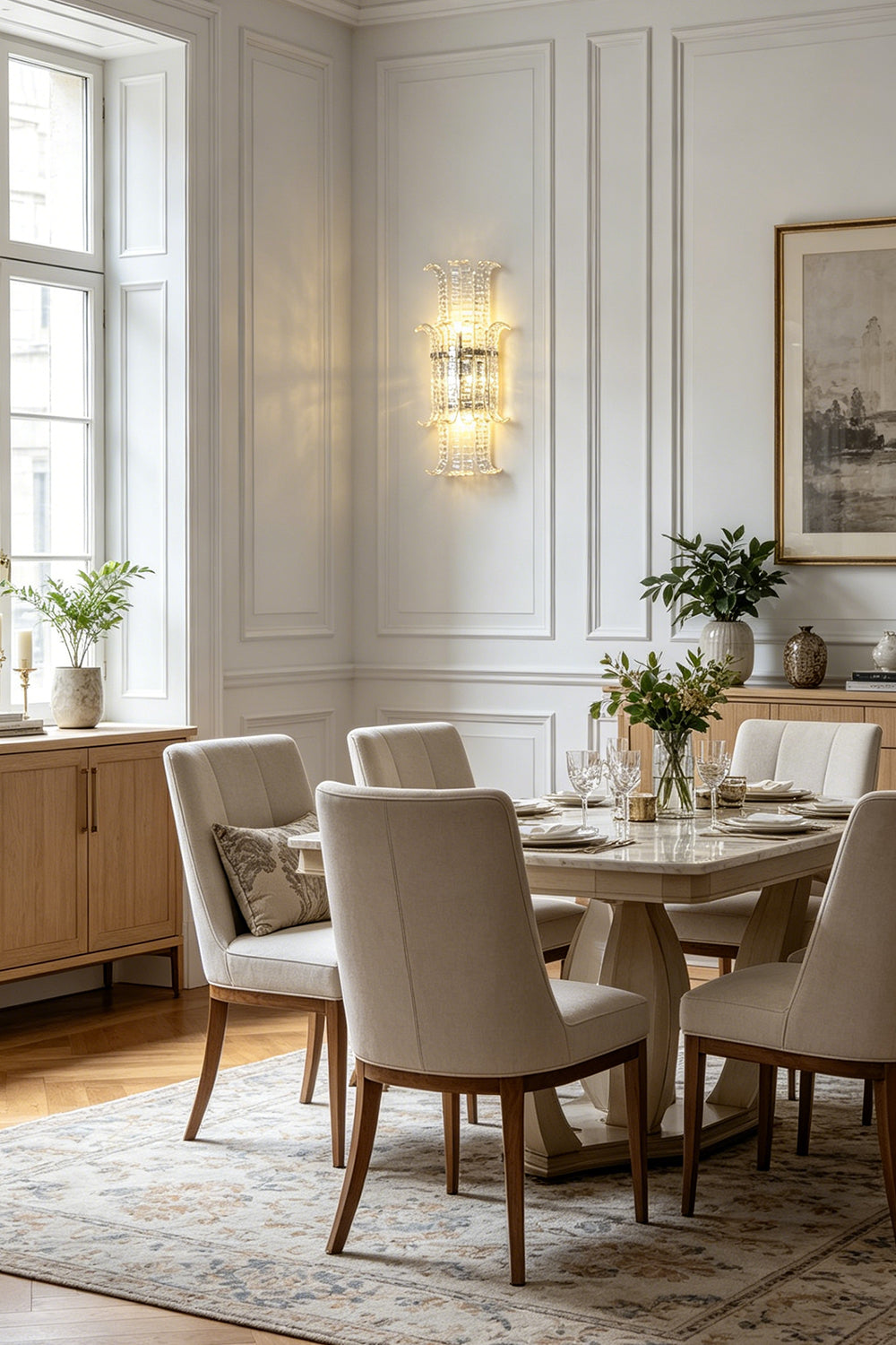 Ribbed Glass Ribbon Wall Light for Dining Room | Samu Lamp