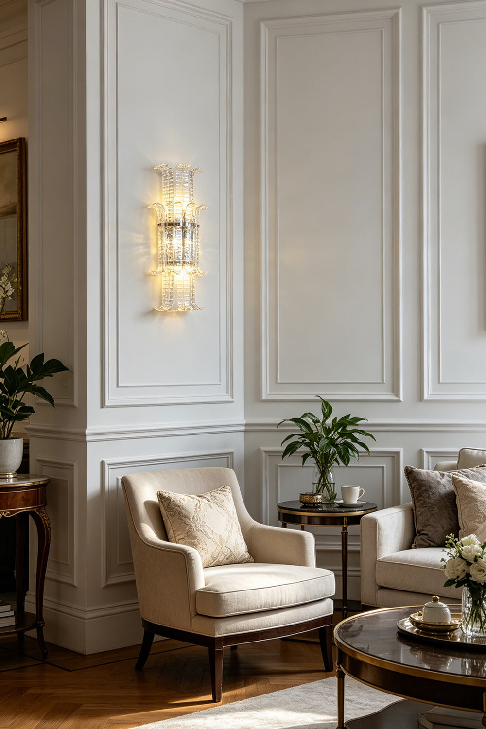 Ribbed Glass Ribbon Wall Light for Living room | Samu Lamp