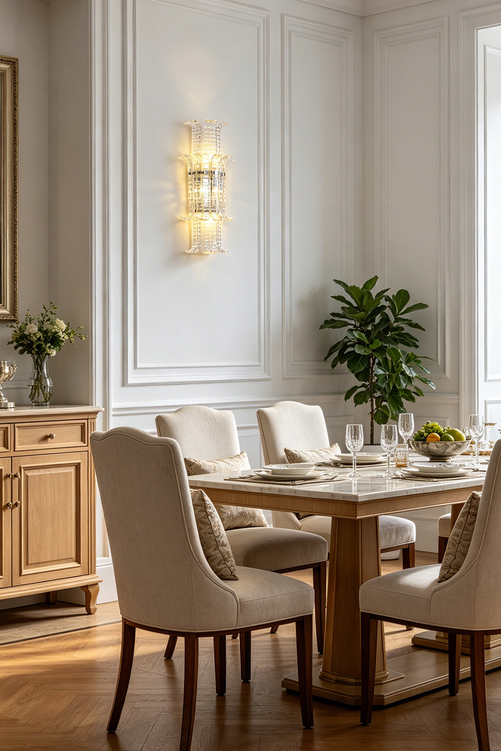 Ribbed Glass Ribbon Wall Light for Living room | Samu Lamp