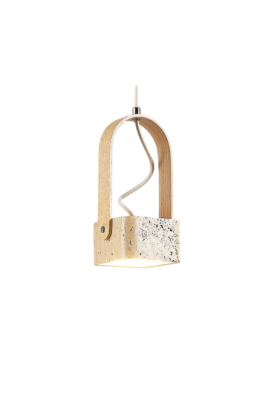 Rotating Travertine Lantern Pendant