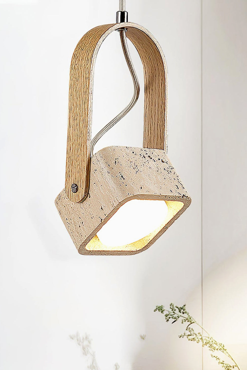 Rotating Travertine Lantern Pendant