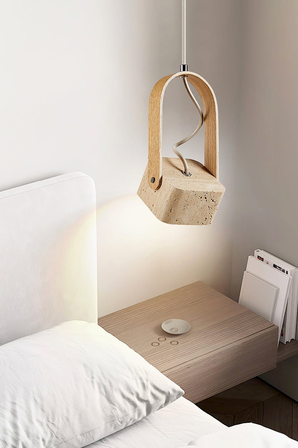 Rotating Travertine Lantern Pendant