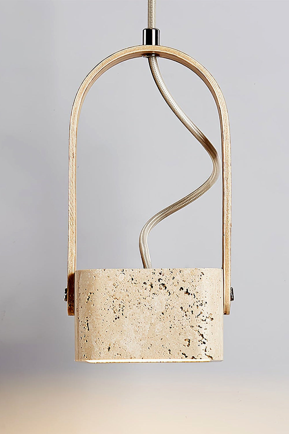 Rotating Travertine Lantern Pendant