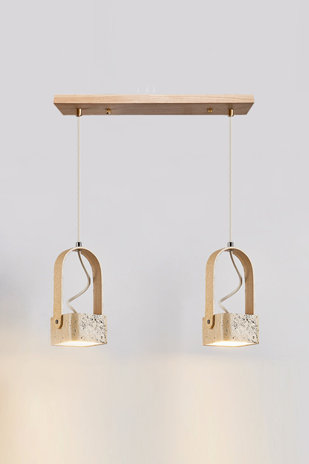 Rotating Travertine Lantern Pendant