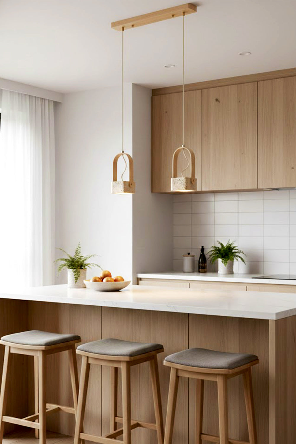 Rotating Travertine Lantern Pendant