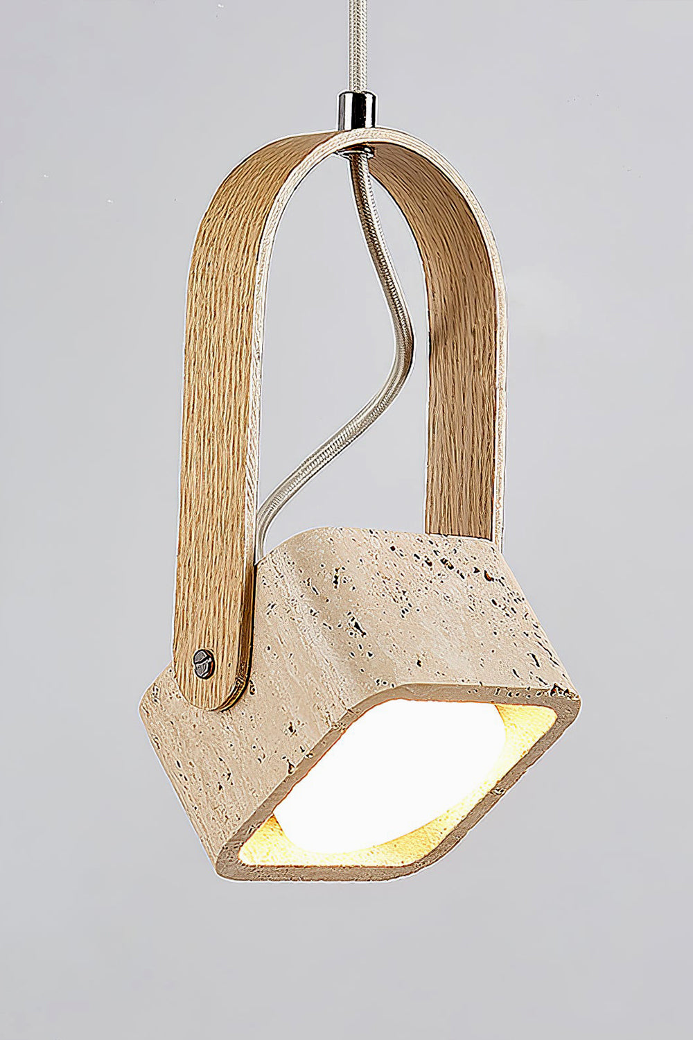 Rotating Travertine Lantern Pendant