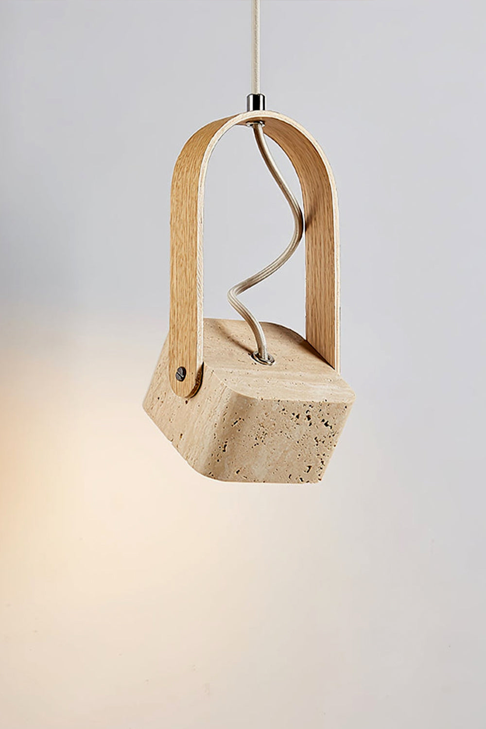 Rotating Travertine Lantern Pendant