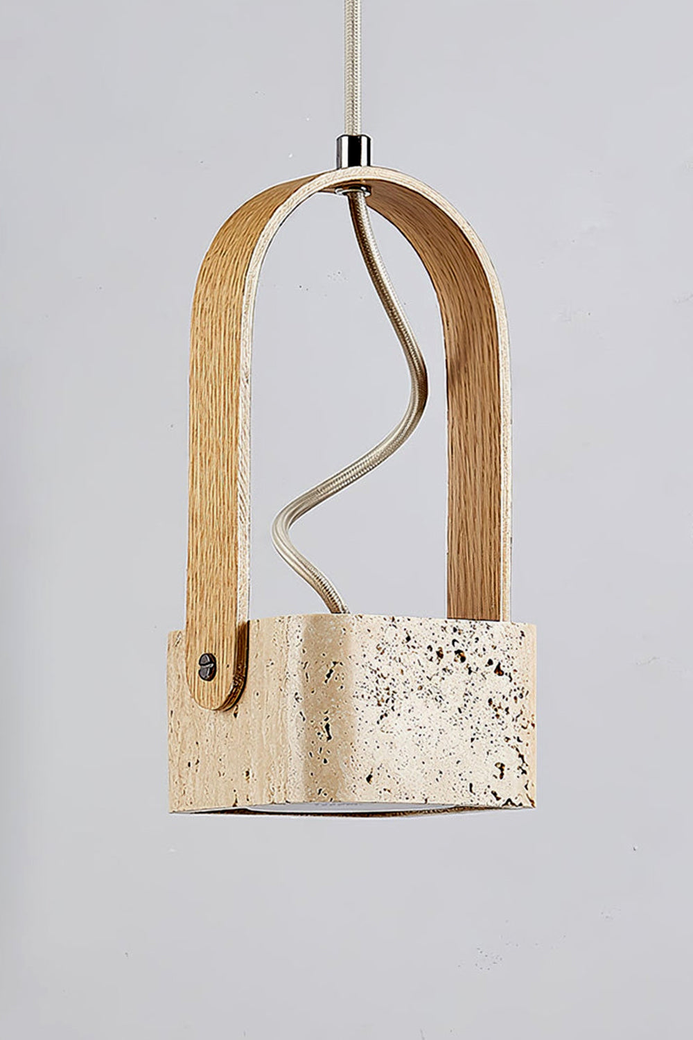 Rotating Travertine Lantern Pendant