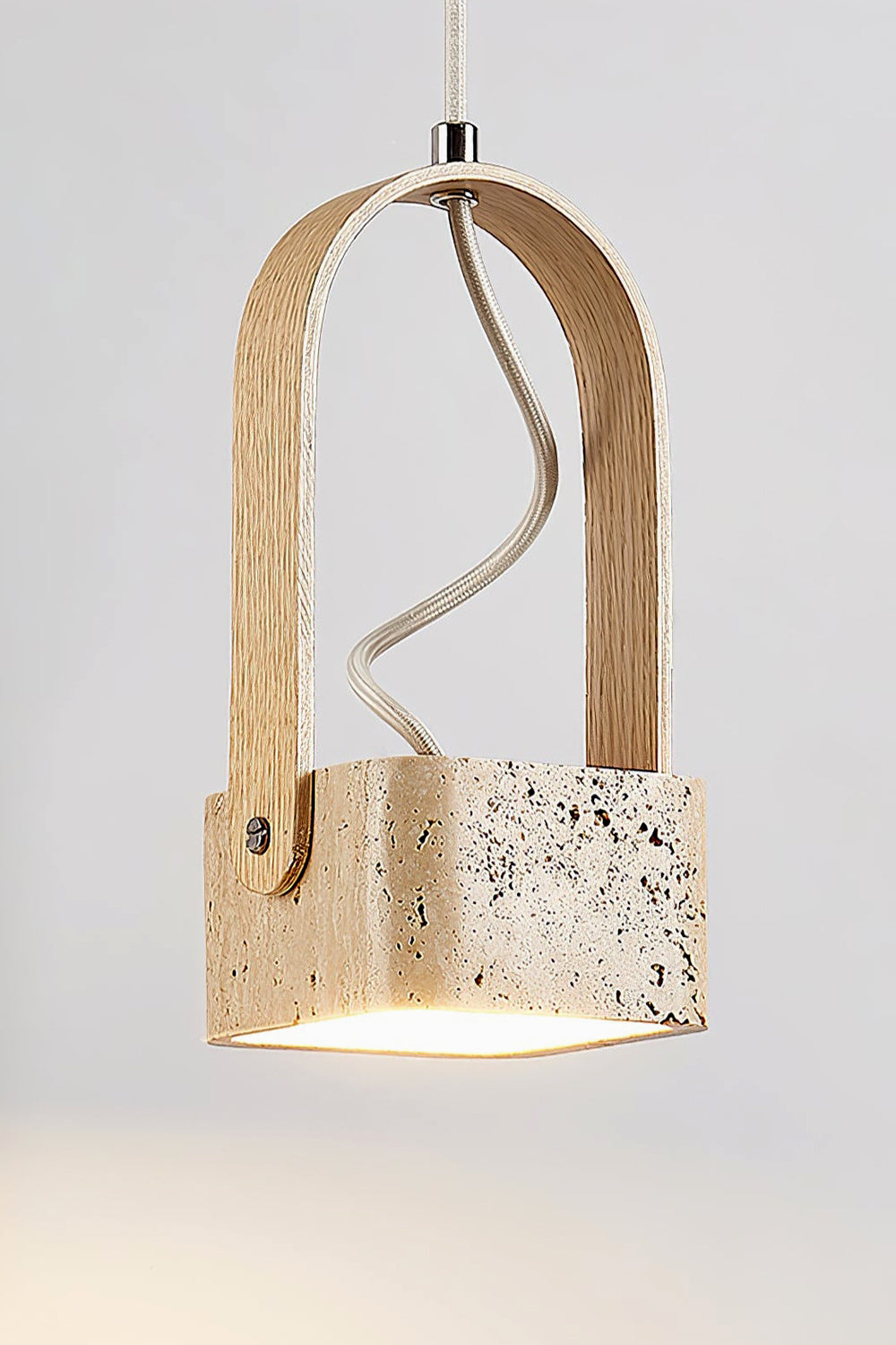 Rotating Travertine Lantern Pendant