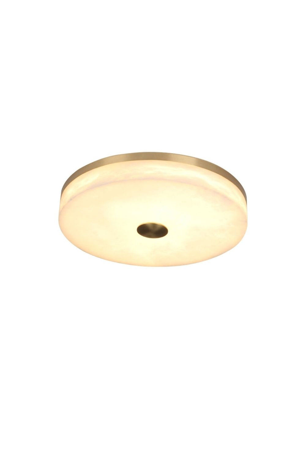 Round Alabaster Brass Ceiling Light