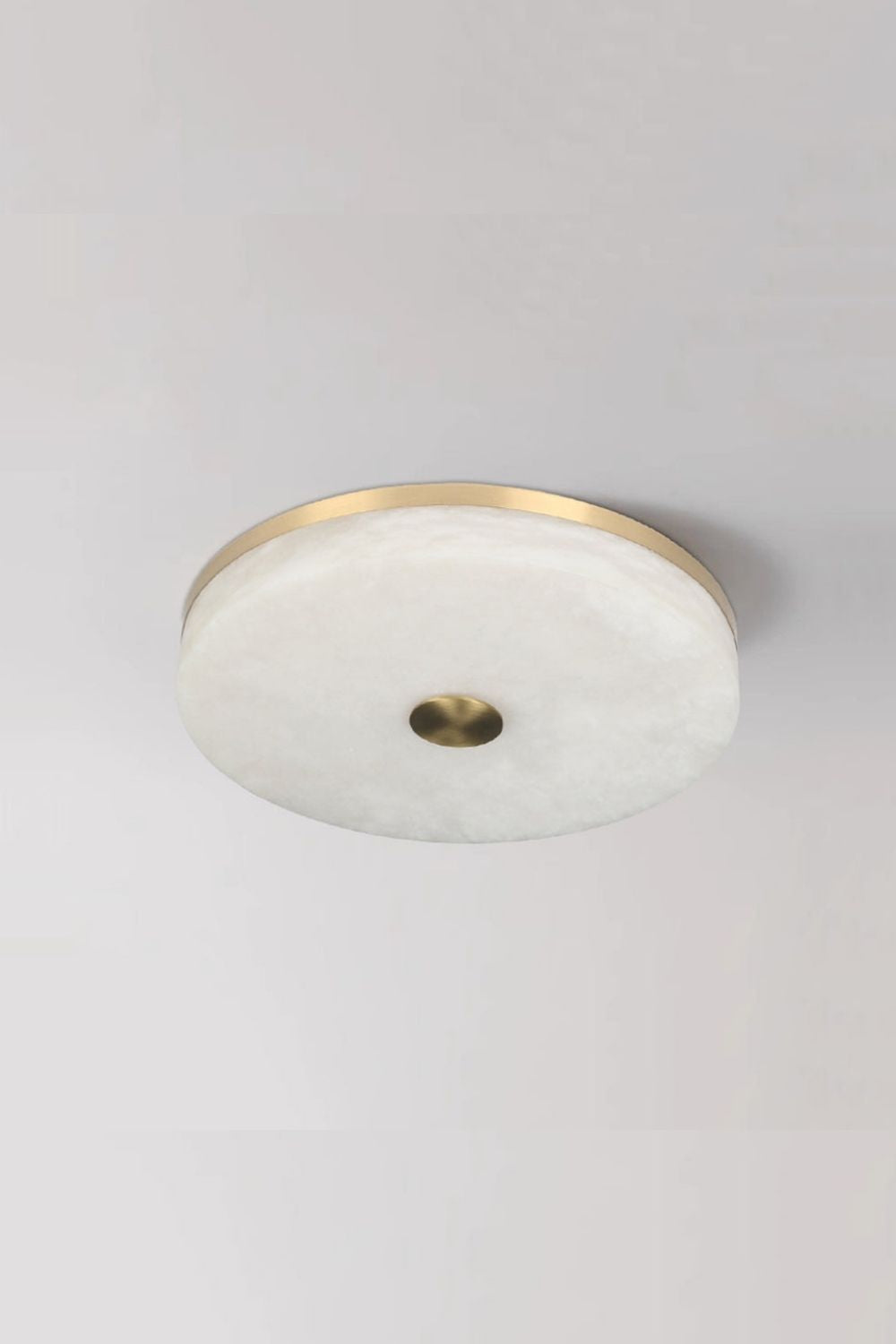 Round Alabaster Brass Ceiling Light
