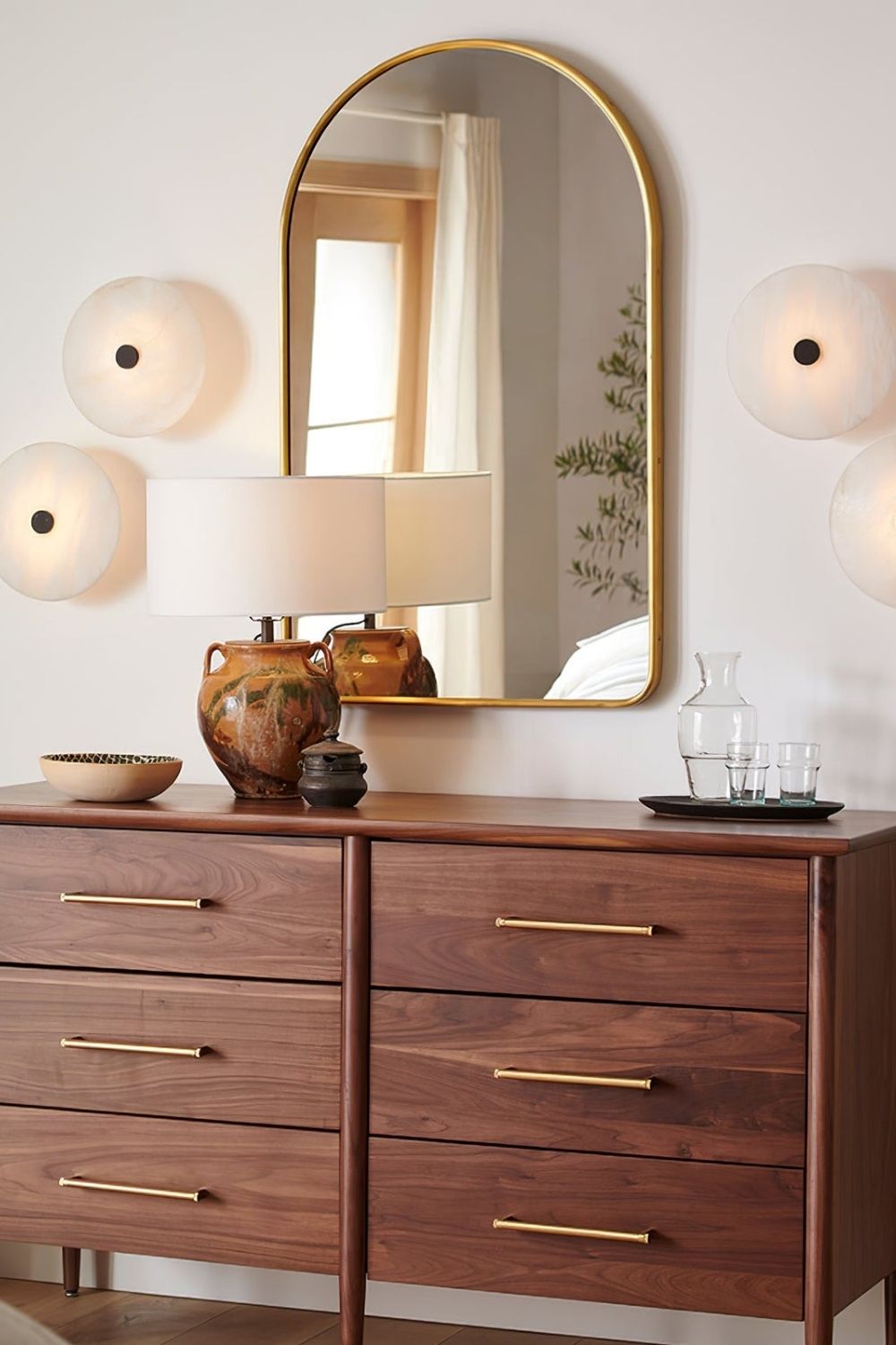 Round Ankeny Alabaster Ceiling Lamp
