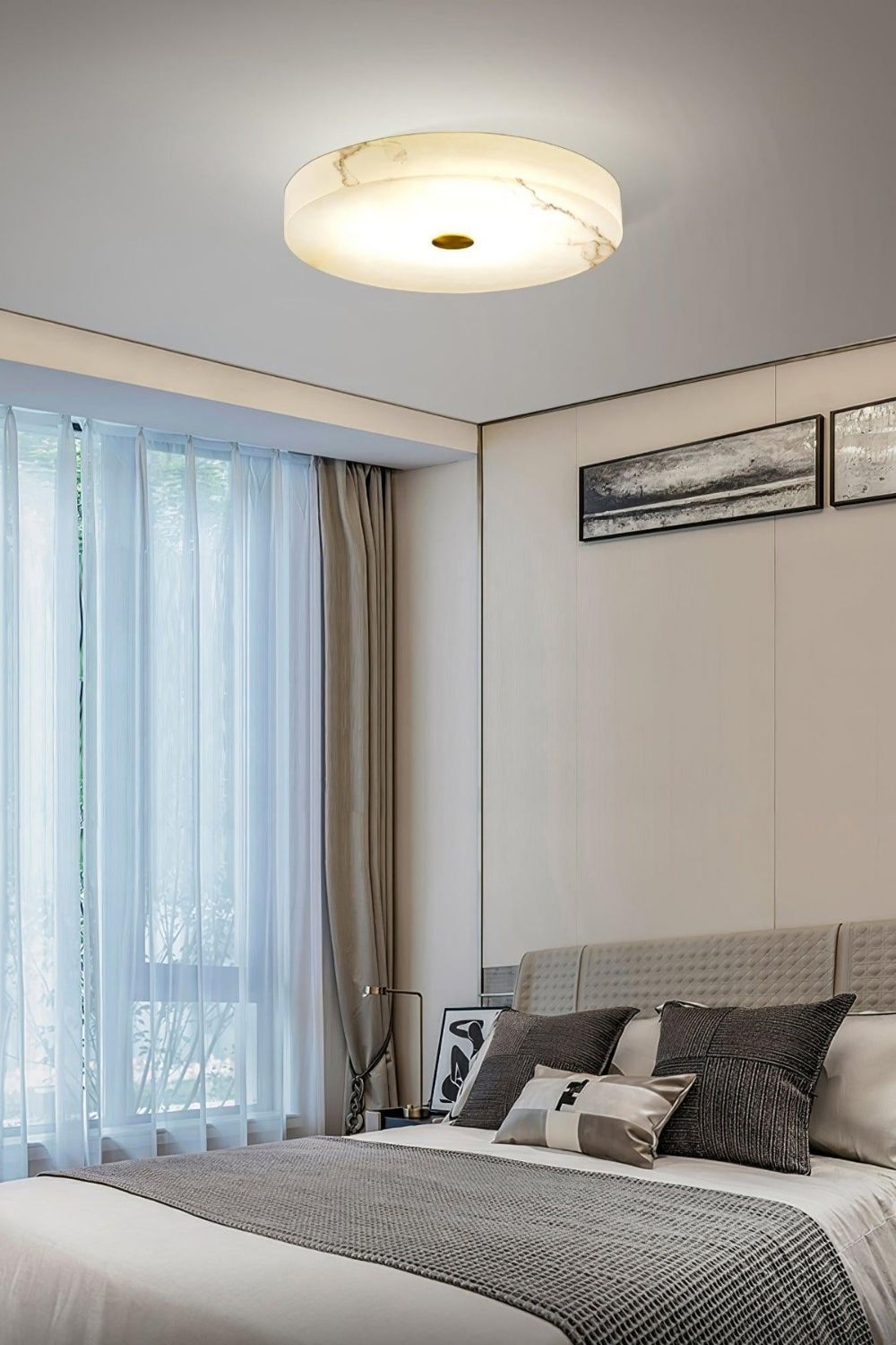 Round Sophie Alabaster Ceiling Lamp
