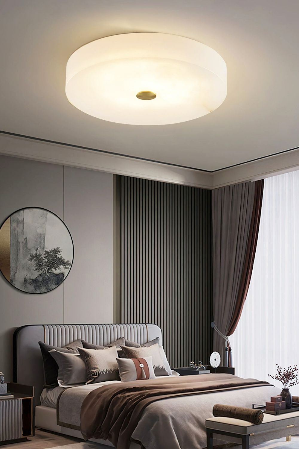 Round Sophie Alabaster Ceiling Lamp