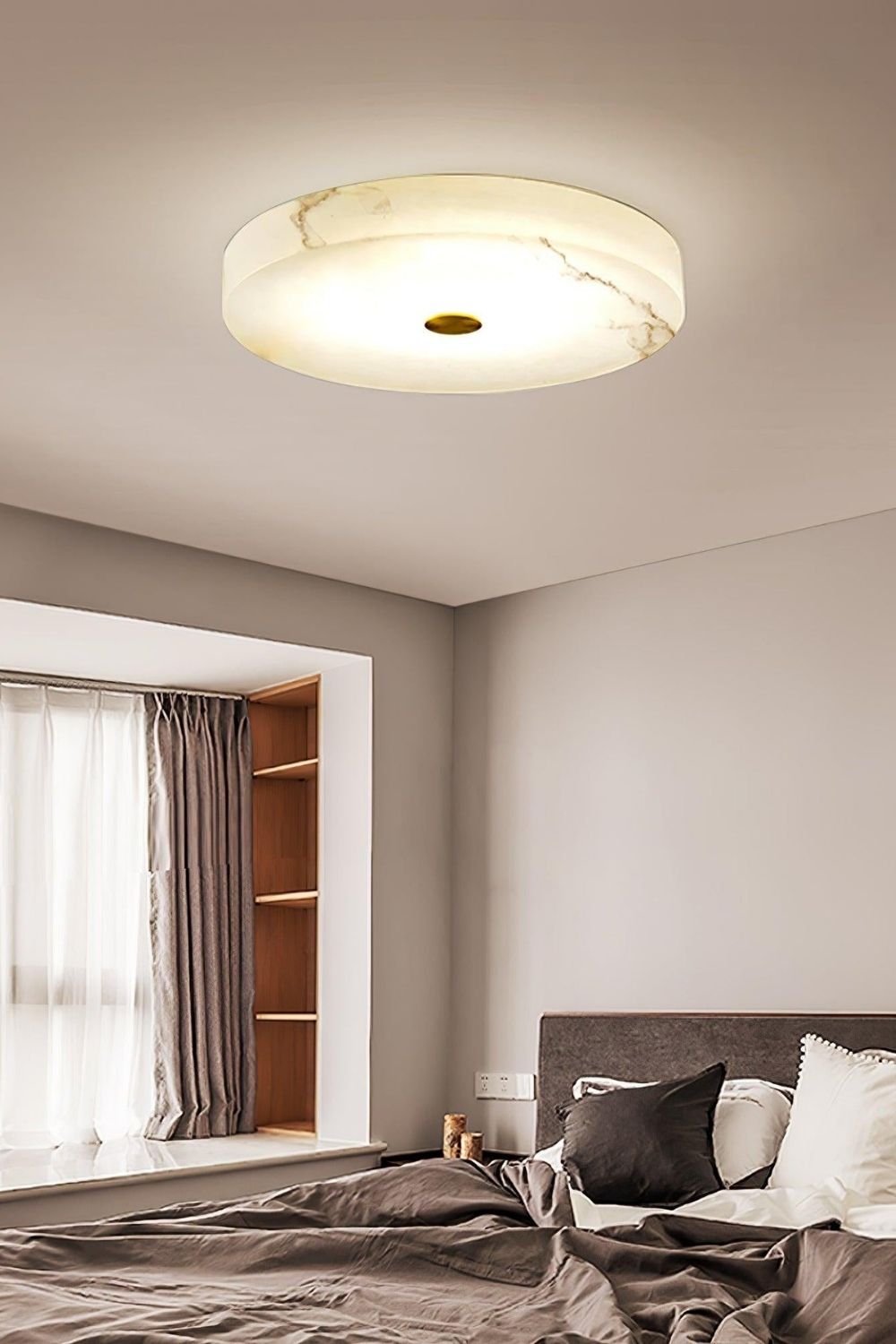 Round Sophie Alabaster Ceiling Lamp