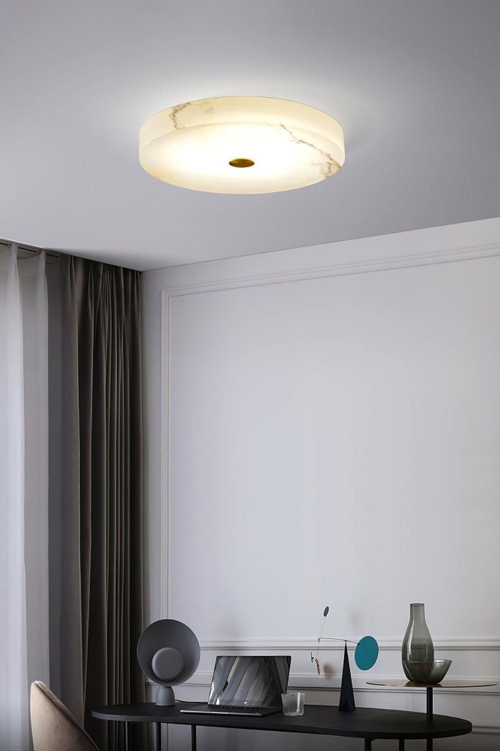 Round Sophie Alabaster Ceiling Lamp