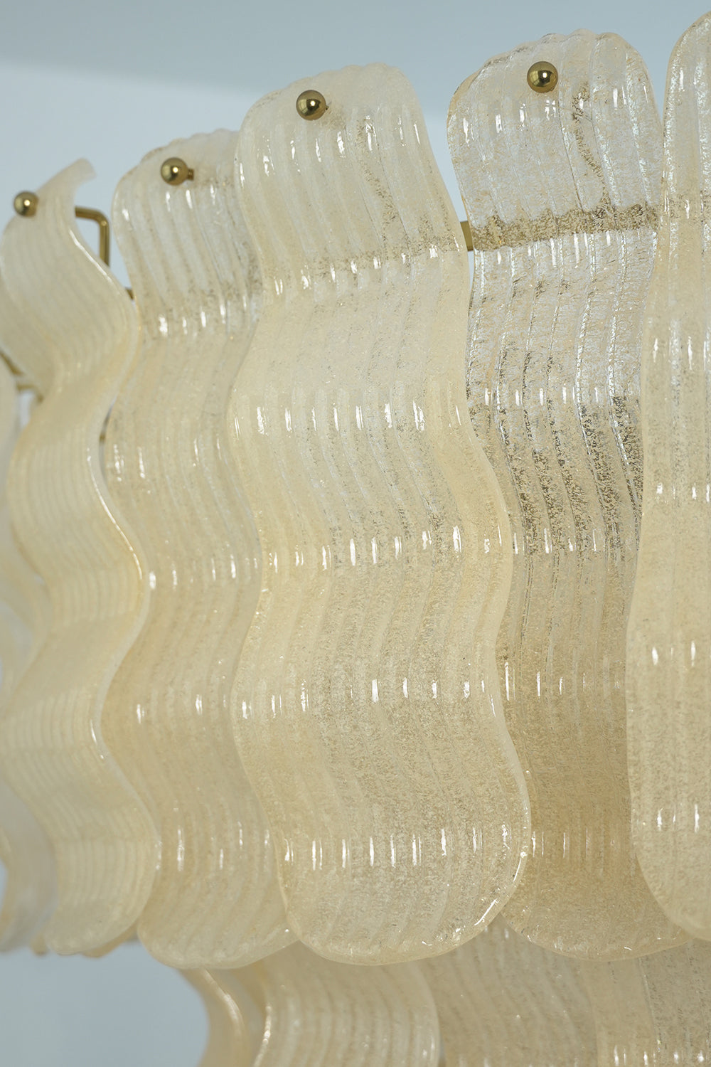 Ruffled glass panel texture detail | Glass | Close-up of the translucent ribbed glass finish | Samu Lamp