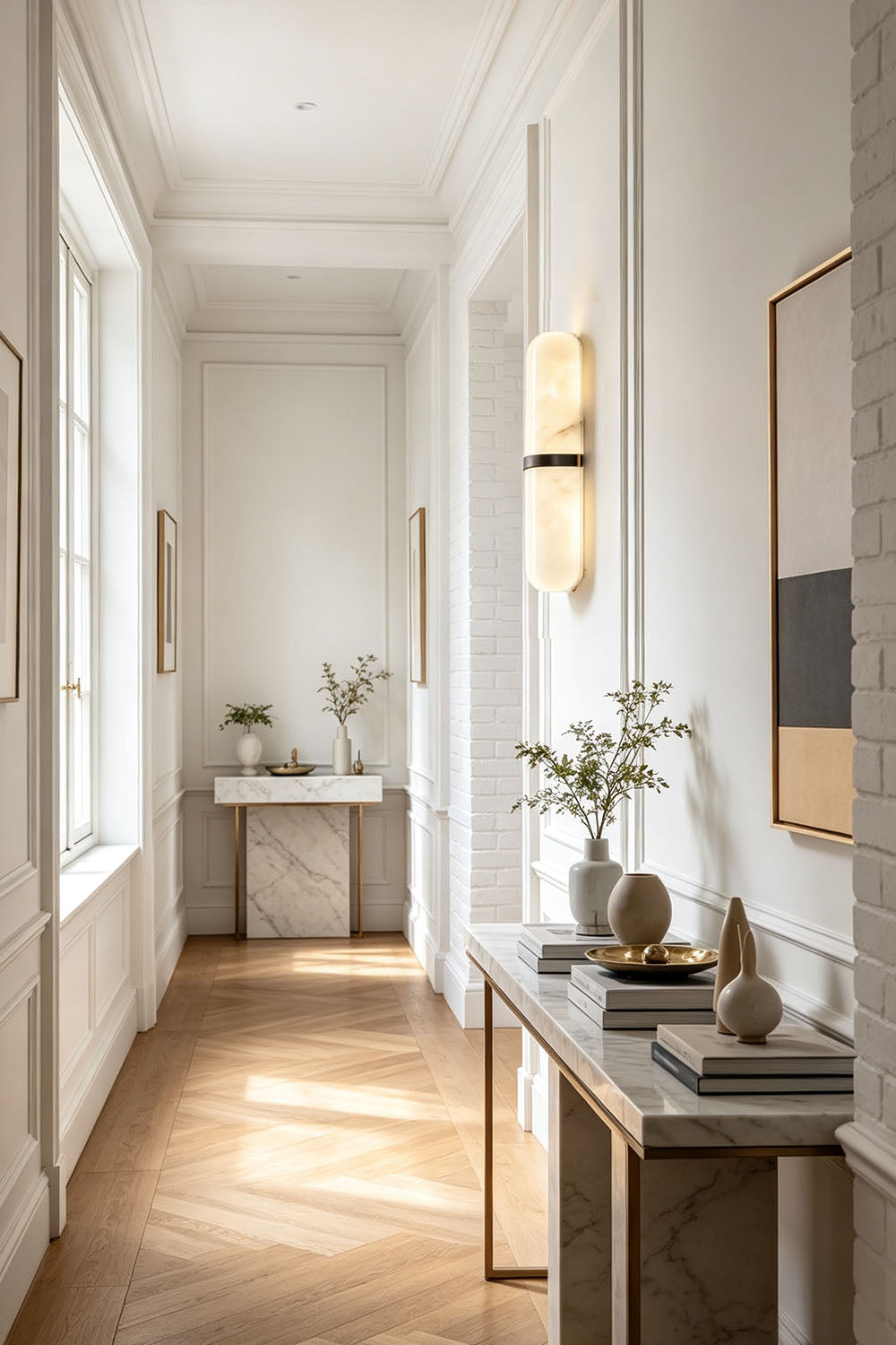 Sabine Capsule Alabaster Wall Sconce - view 6 | SamuLighting