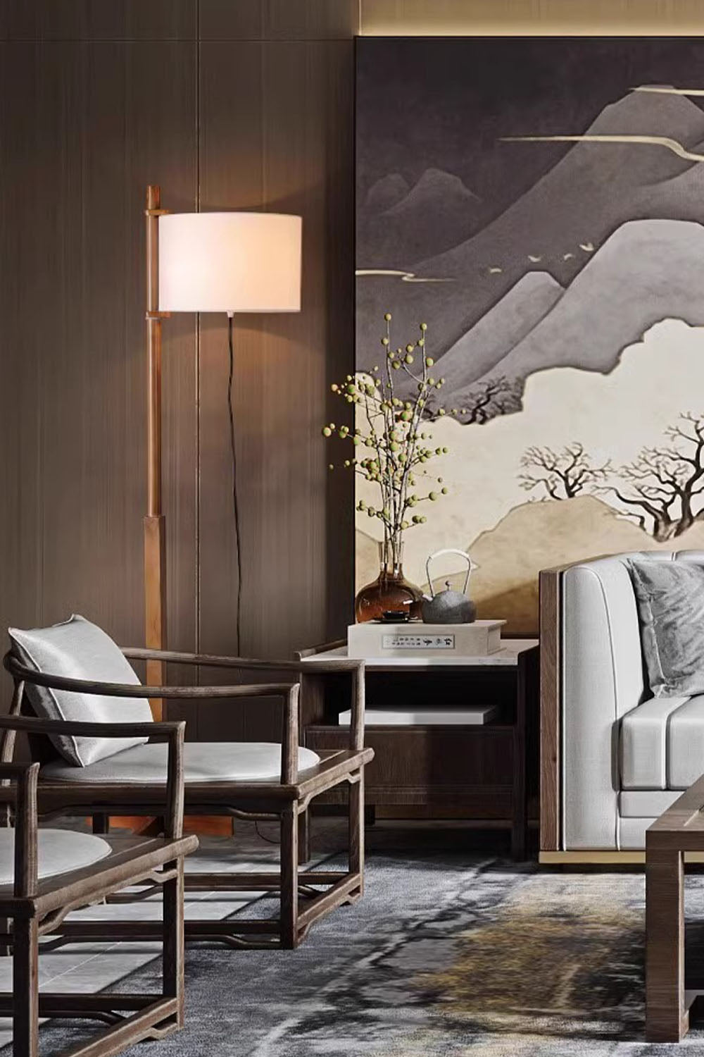 Santa&Cole Walnut Floor Lamp