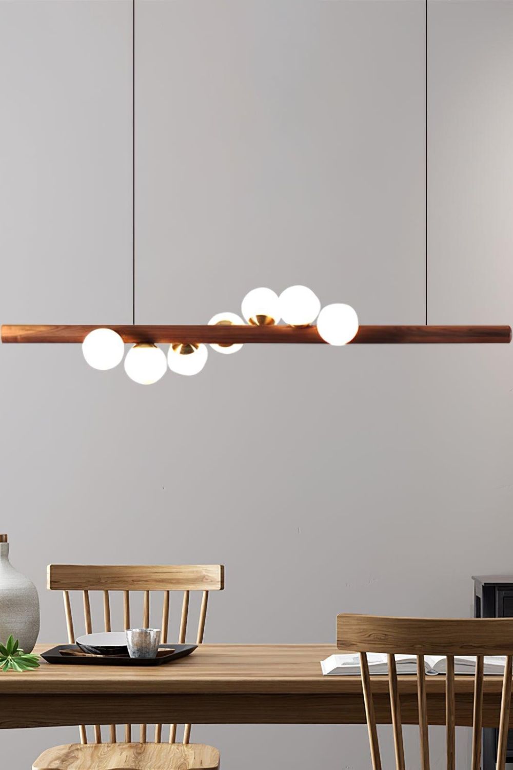 Scandinavian Linear Wooden Pendant Lamp