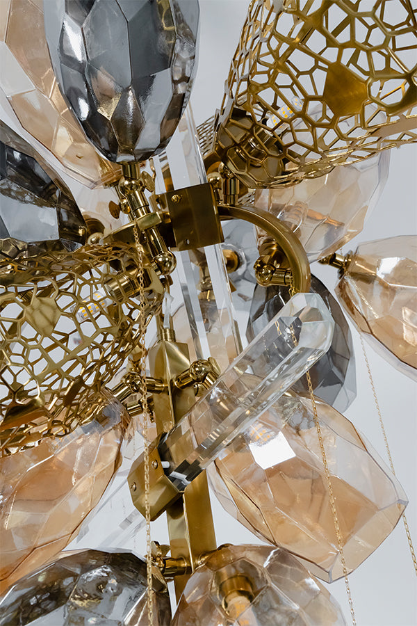 Sculptural Glass Cluster Chandelier
