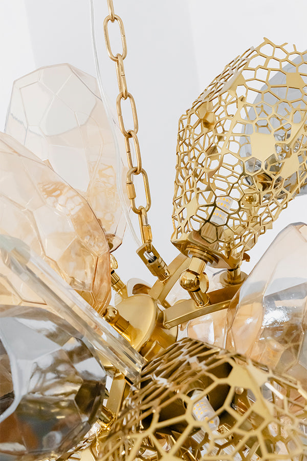Sculptural Glass Cluster Chandelier