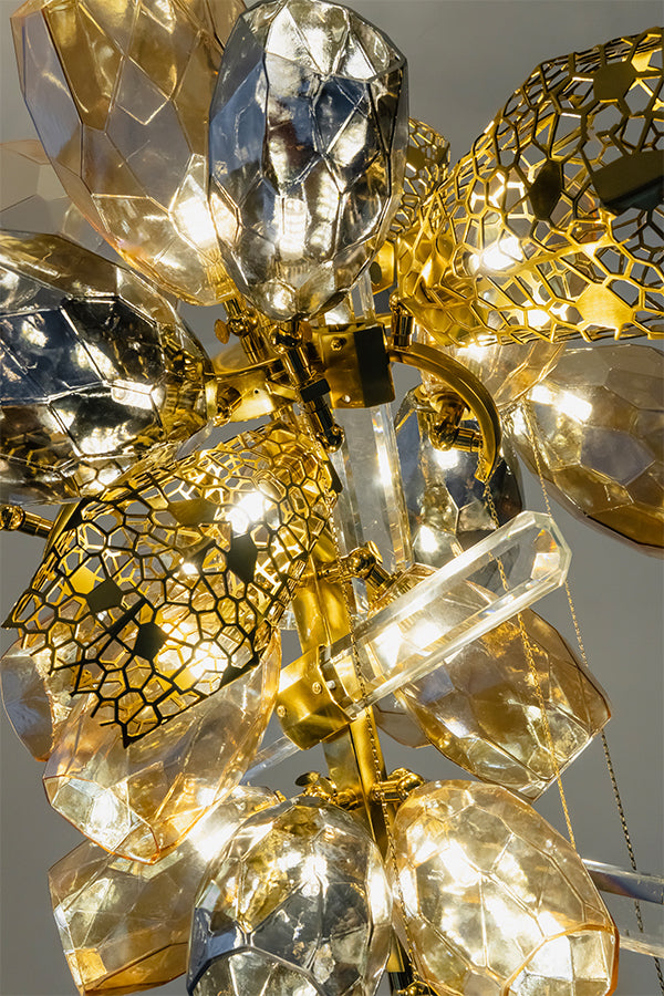 Sculptural Glass Cluster Chandelier