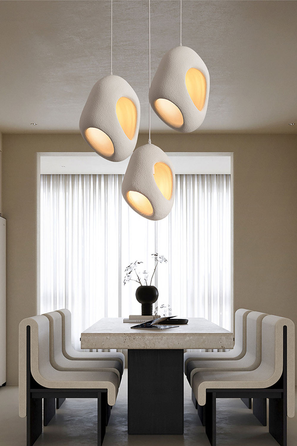 Sculptural Japandi Pendant Lamp