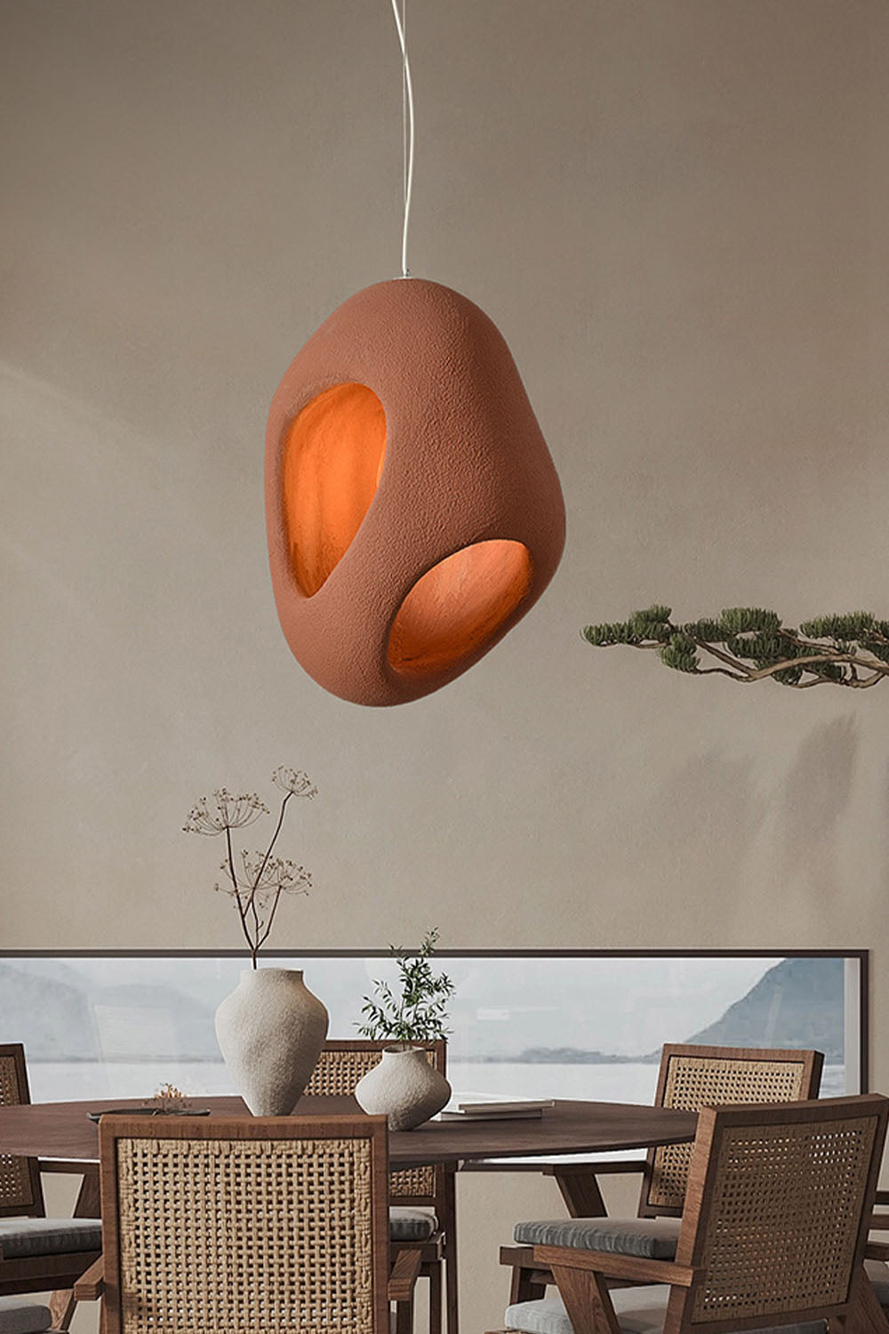 Sculptural Japandi Pendant Lamp