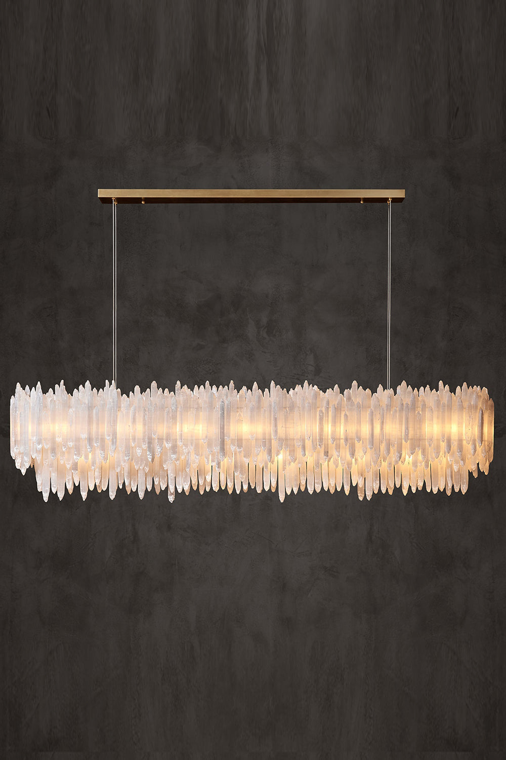 Selenite Layer Rectangular Chandelier