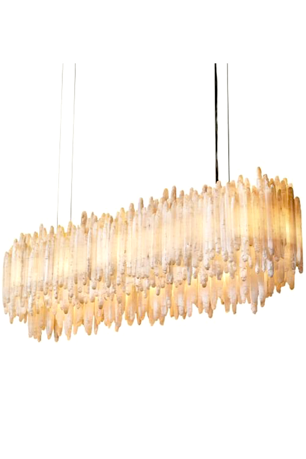 Selenite Layer Rectangular Chandelier