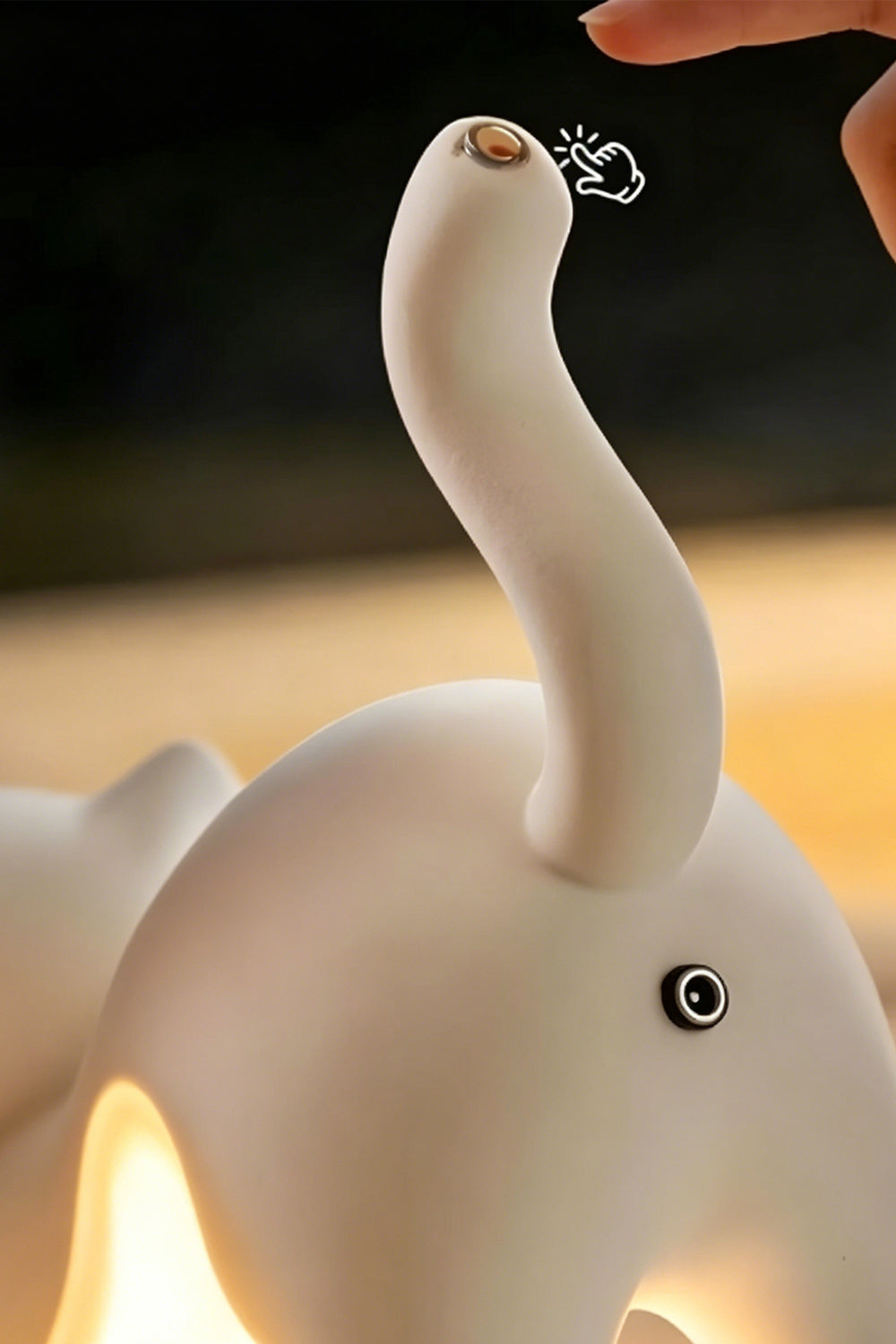 Close-up of cat lamp tail and charging port | durable resin | functional detail view | Samu Lamp