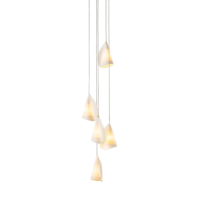 Organic Petal Translucent Bone China Pendant Light