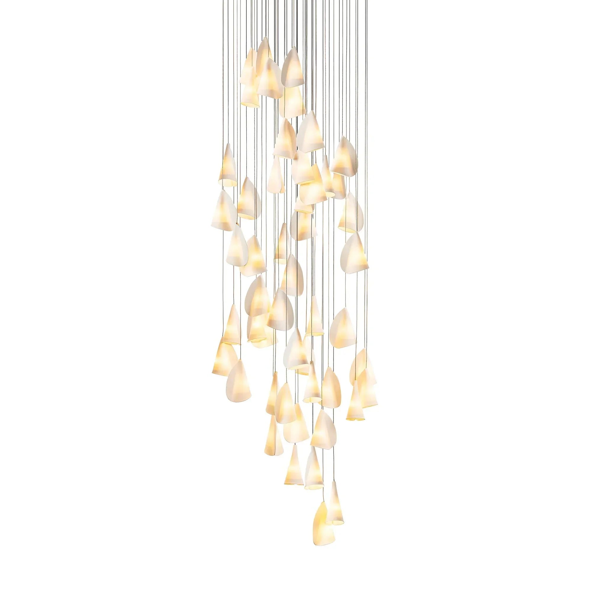 Organic Petal Translucent Bone China Pendant Light